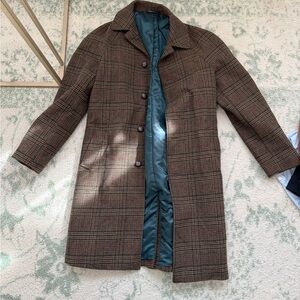 Ralph Lauren Brown Plaid Trench Coat